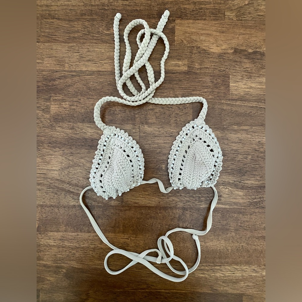JMP the label pebble crochet bikini top